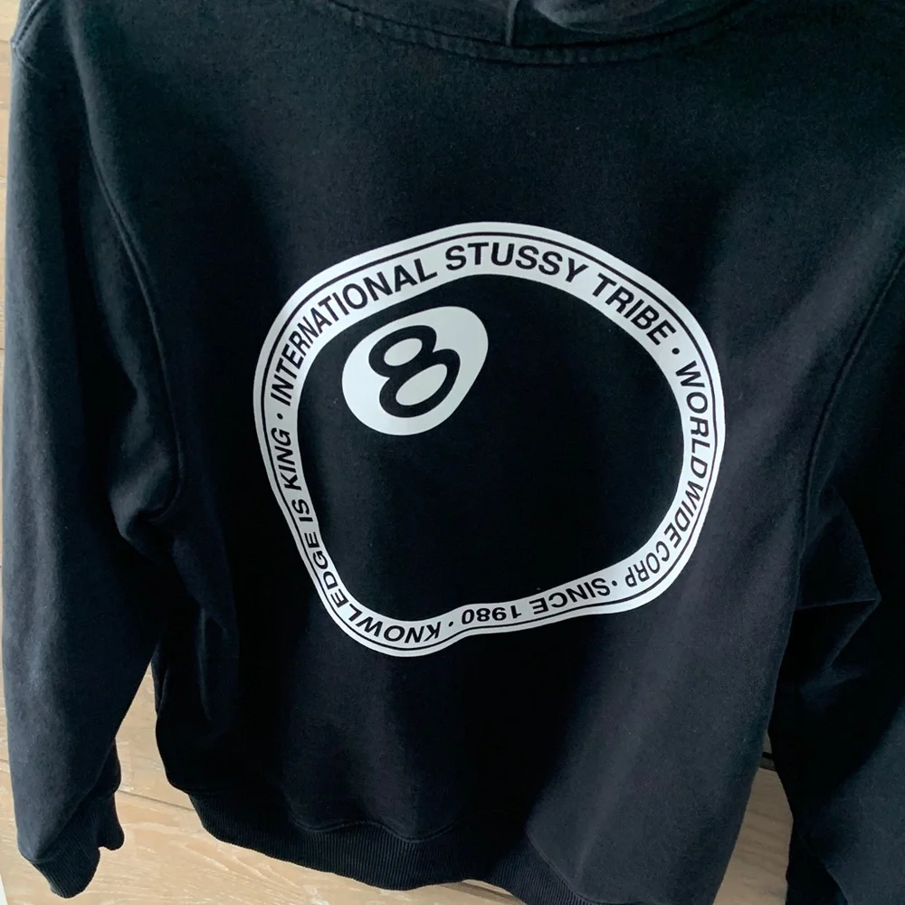 Black Stussy 8 Ball Hoodie - Picture 3 of 7
